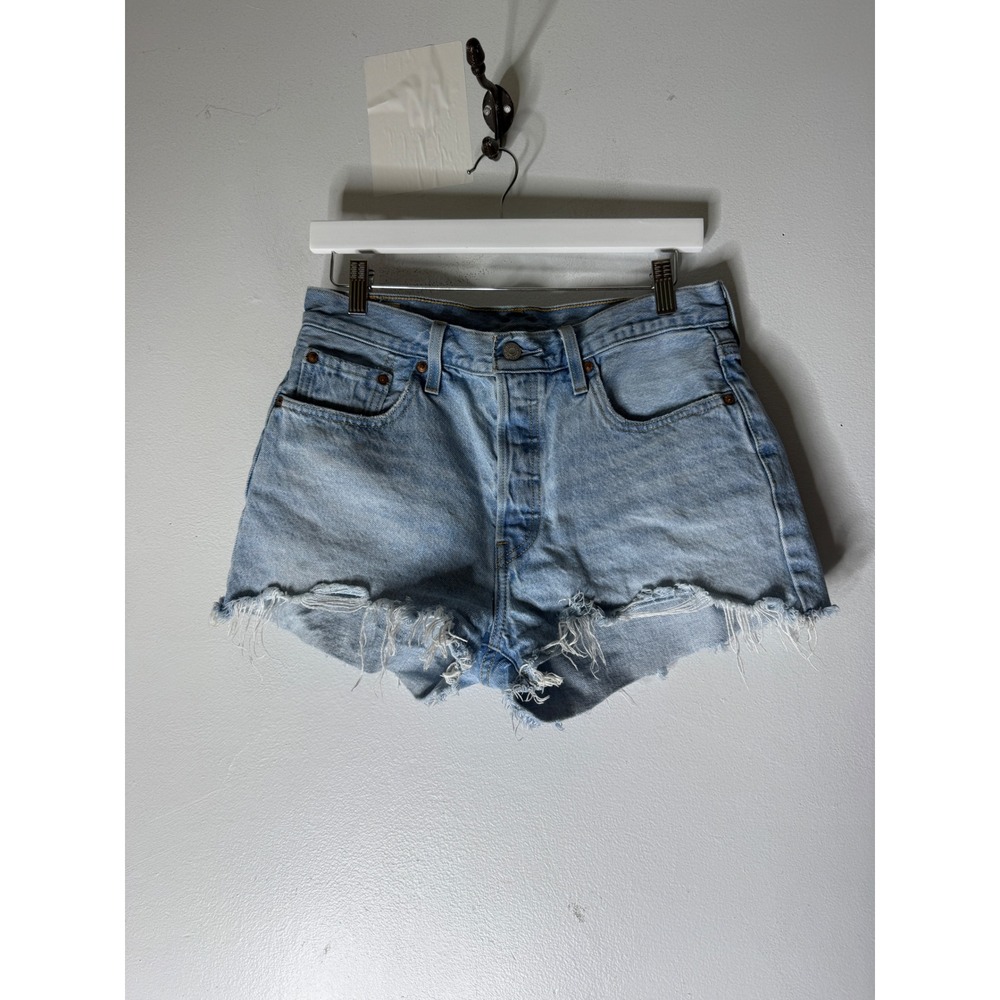 Levi's 501 blue denim cut off jean shorts size 29‎